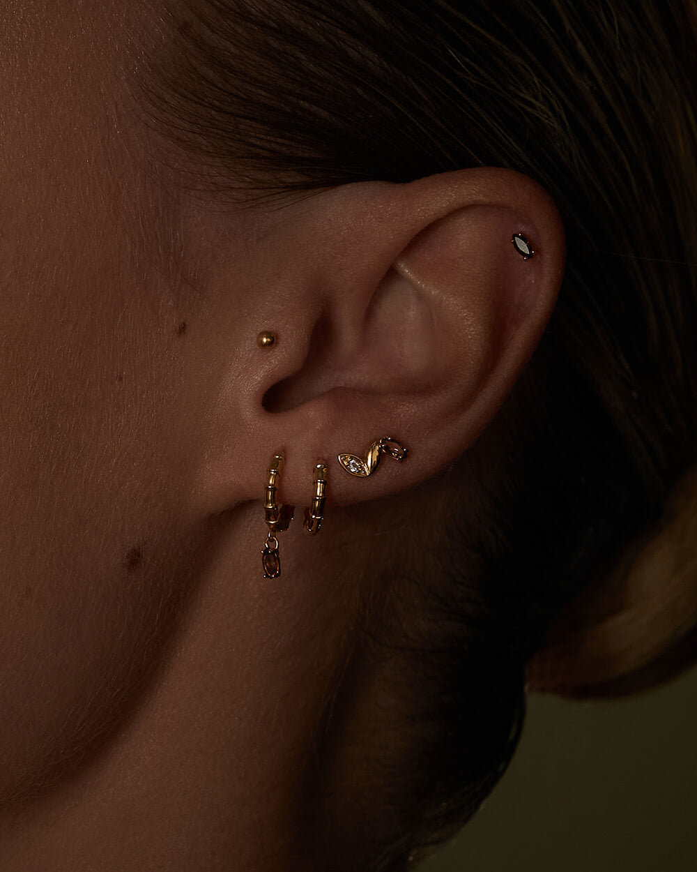 DECO HOOPS (18K GOLD PLATED) - IMAGE 3