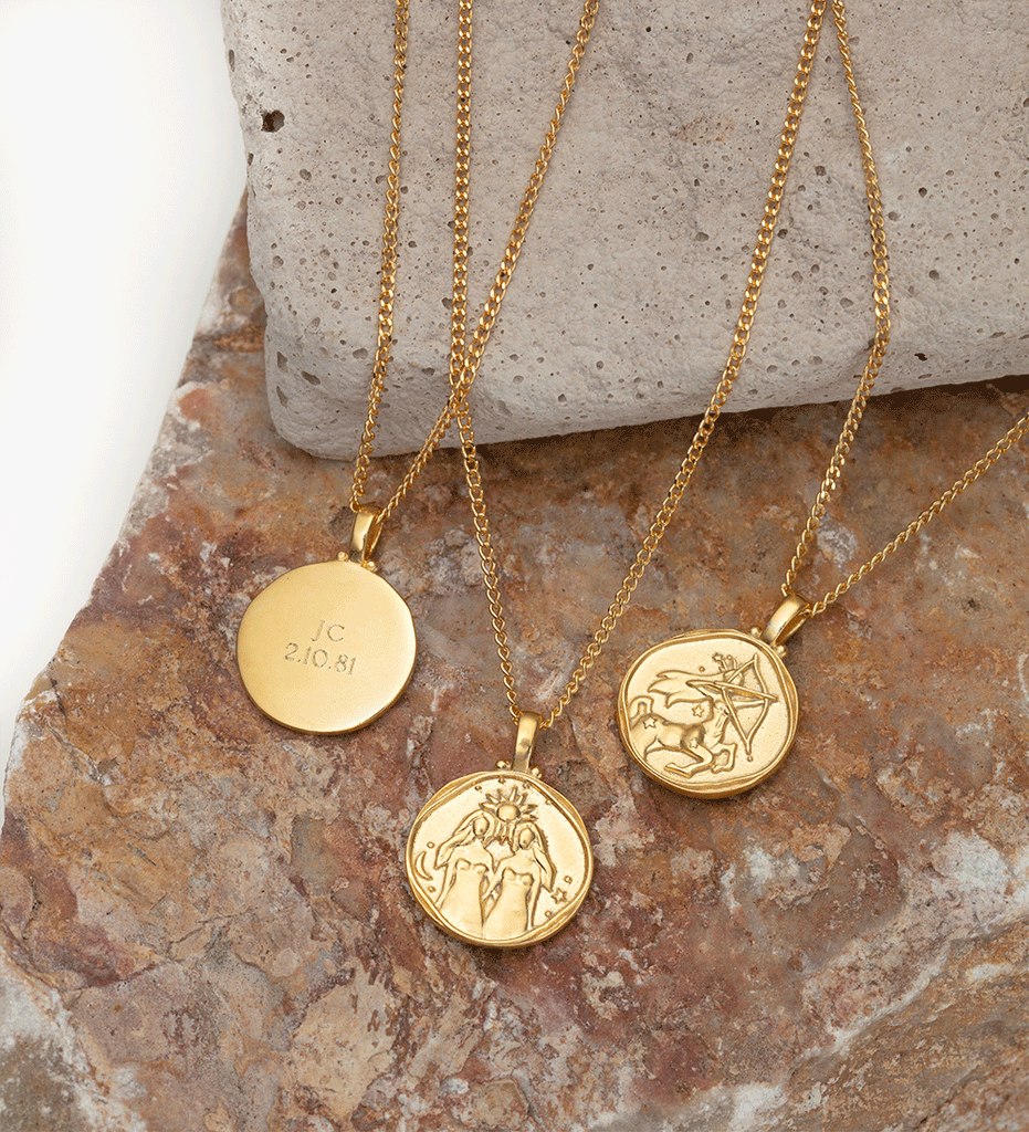 GEMINI ZODIAC NECKLACE 18K GOLD VERMEIL