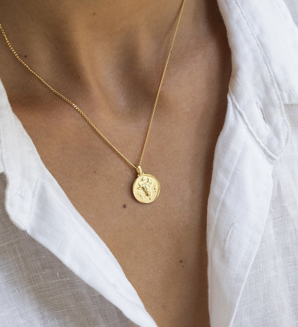 TAURUS ZODIAC NECKLACE (18K GOLD VERMEIL) - IMAGE 2