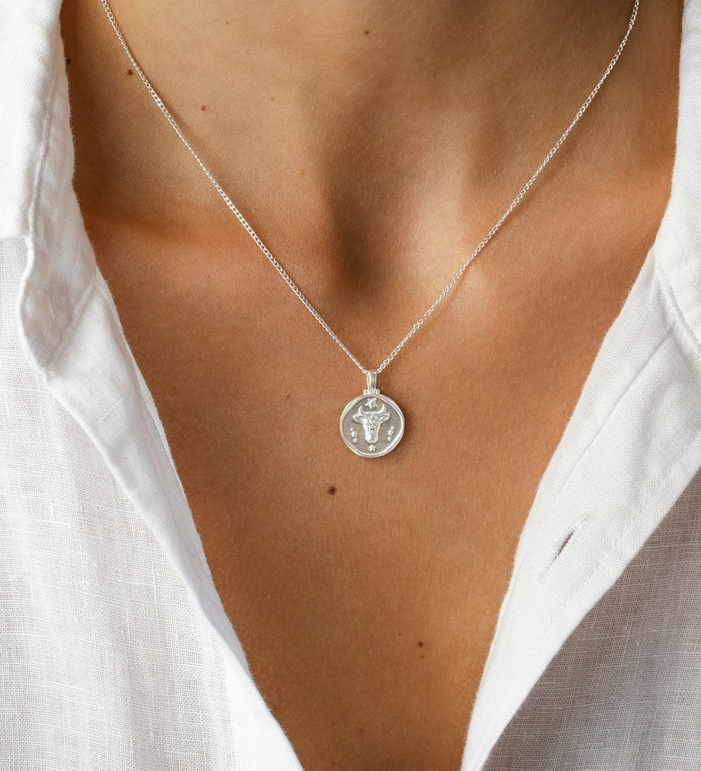 TAURUS ZODIAC NECKLACE (STERLING SILVER) - IMAGE 2