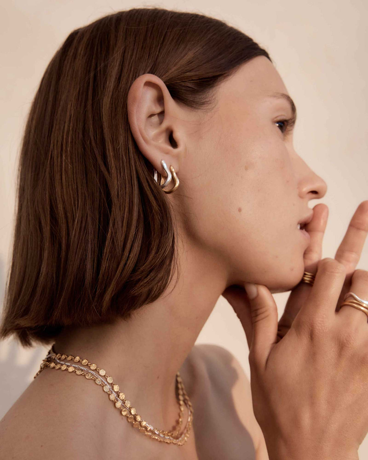 REFLECTION CHAIN NECKLACE (18K GOLD PLATED)