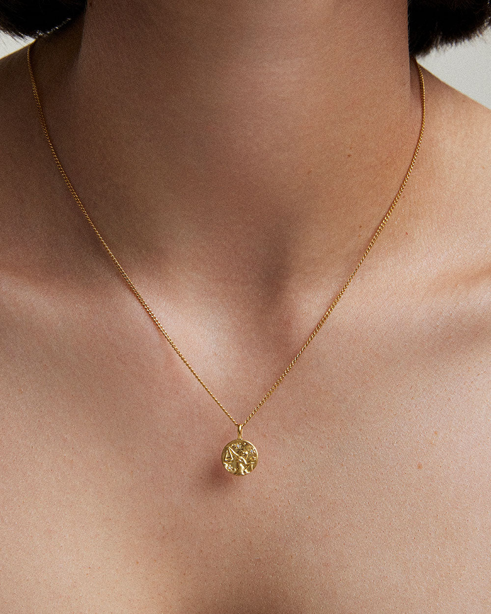 LIBRA PETITE ZODIAC NECKLACE (18K GOLD VERMEIL)