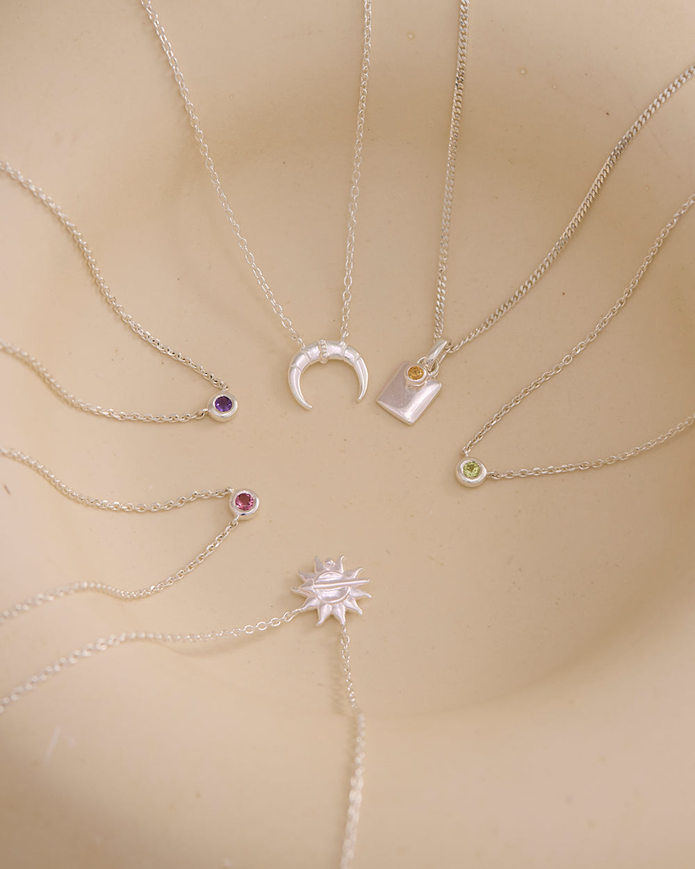 ENGRAVABLE BIRTHSTONE NECKLACE (STERLING SILVER)