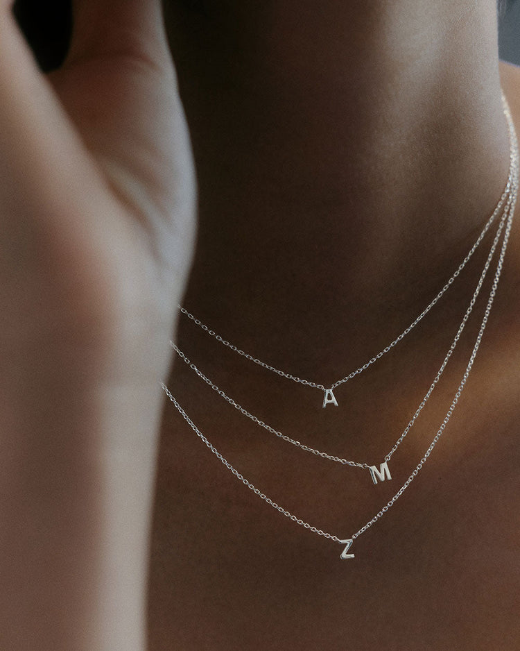 PETITE INITIAL NECKLACE (STERLING SILVER)