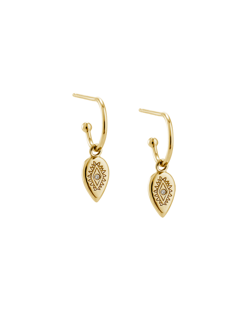 K18 Earrings teardrop design