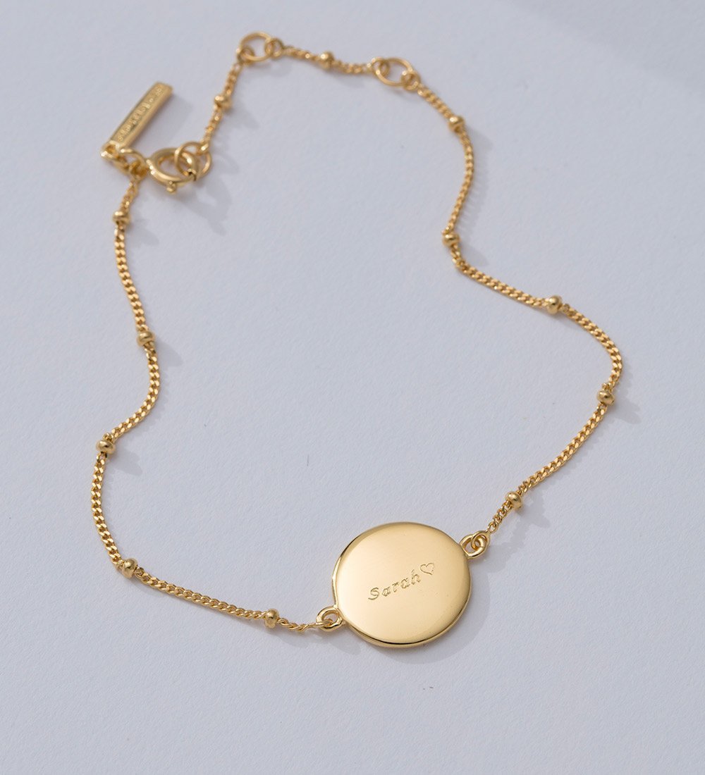 ENGRAVABLE DISC BRACELET (18K GOLD VERMEIL) - IMAGE 2