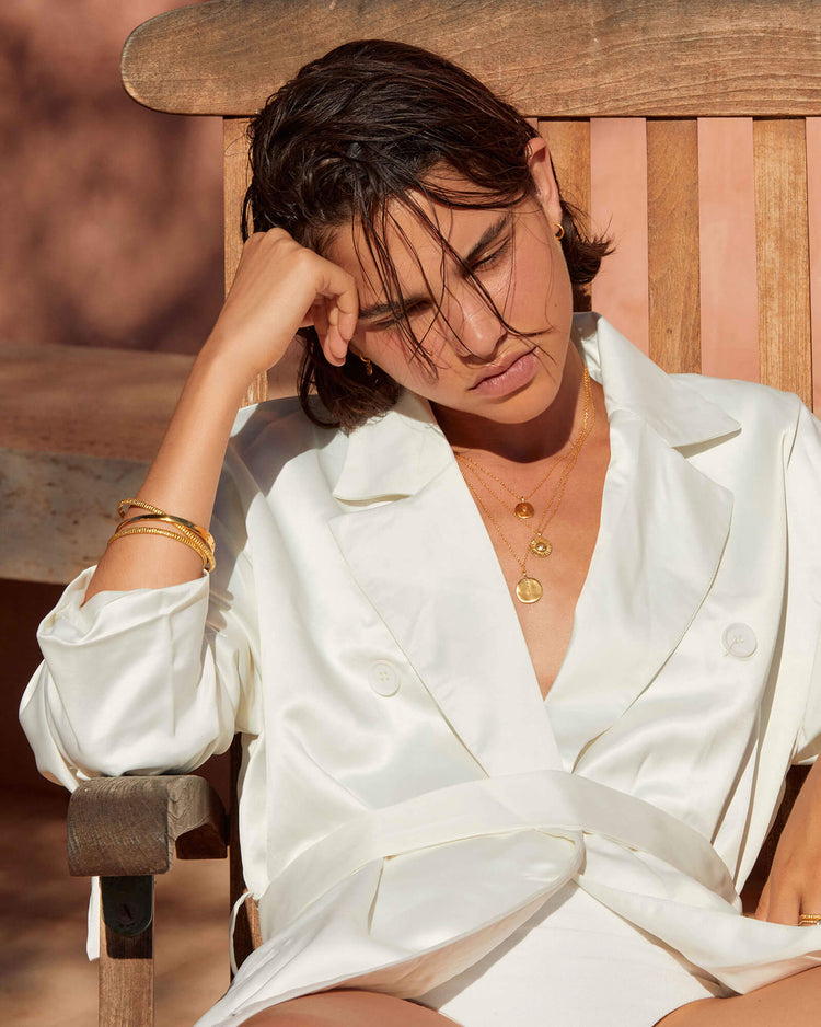 SUN LINES COIN NECKLACE (18K GOLD VERMEIL)