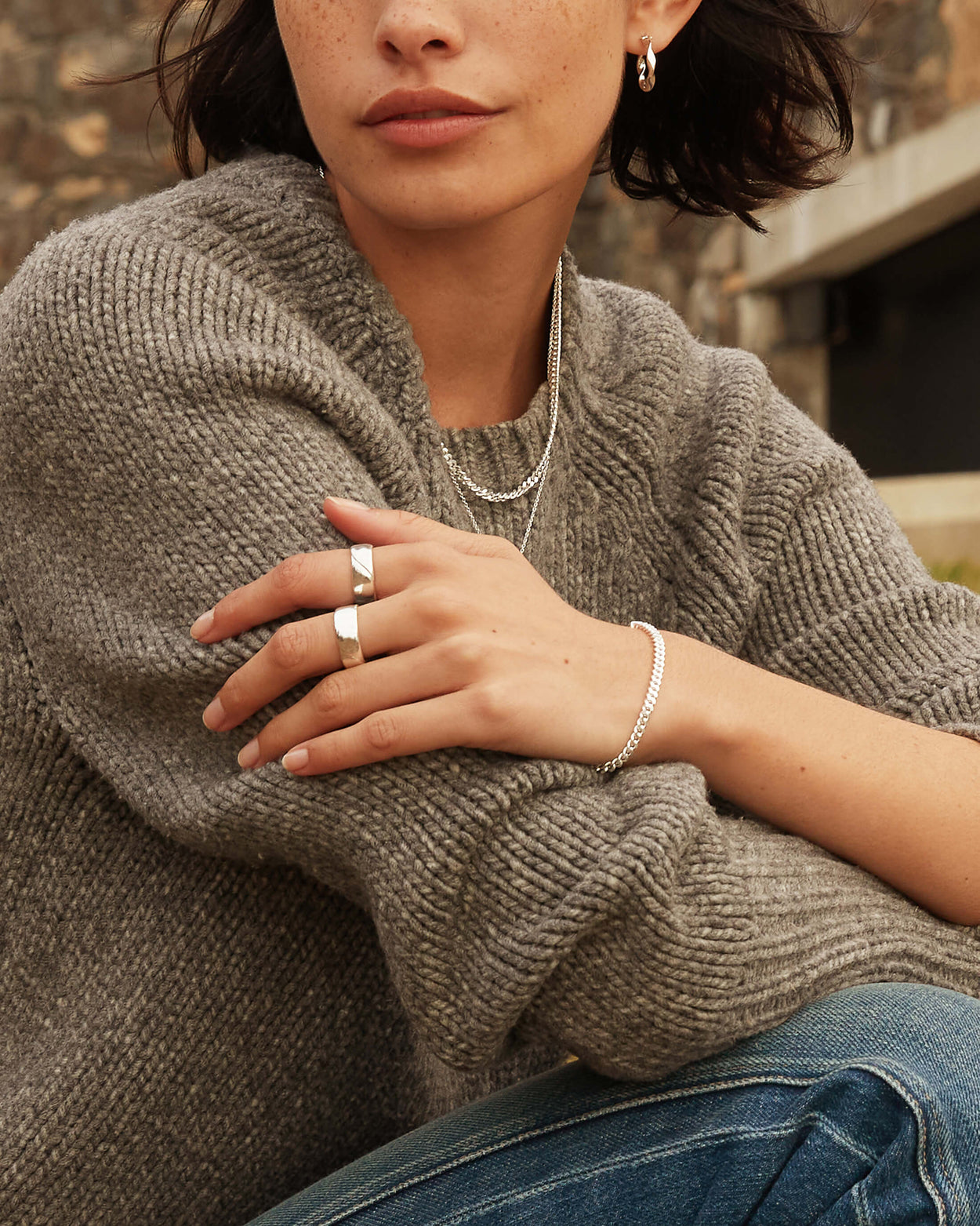 WAVE HOOPS (STERLING SILVER) - IMAGE 2