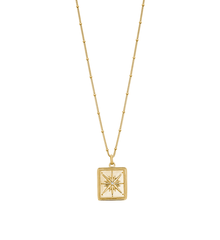 TRUE NORTH COIN NECKLACE (18K GOLD VERMEIL) - IMAGE 1