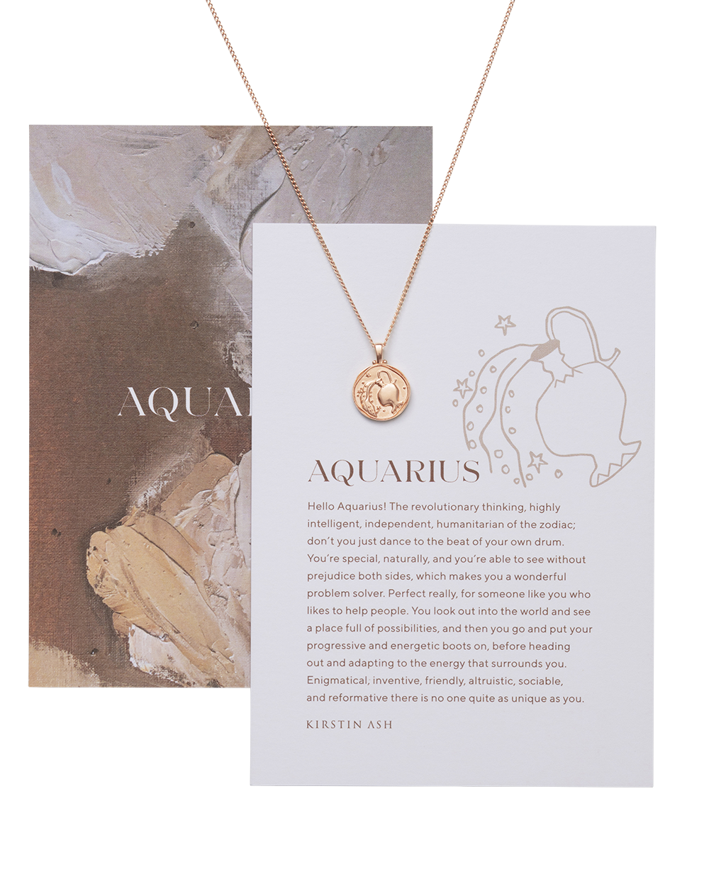 AQUARIUS ZODIAC (18K ROSE GOLD VERMEIL) - IMAGE 3