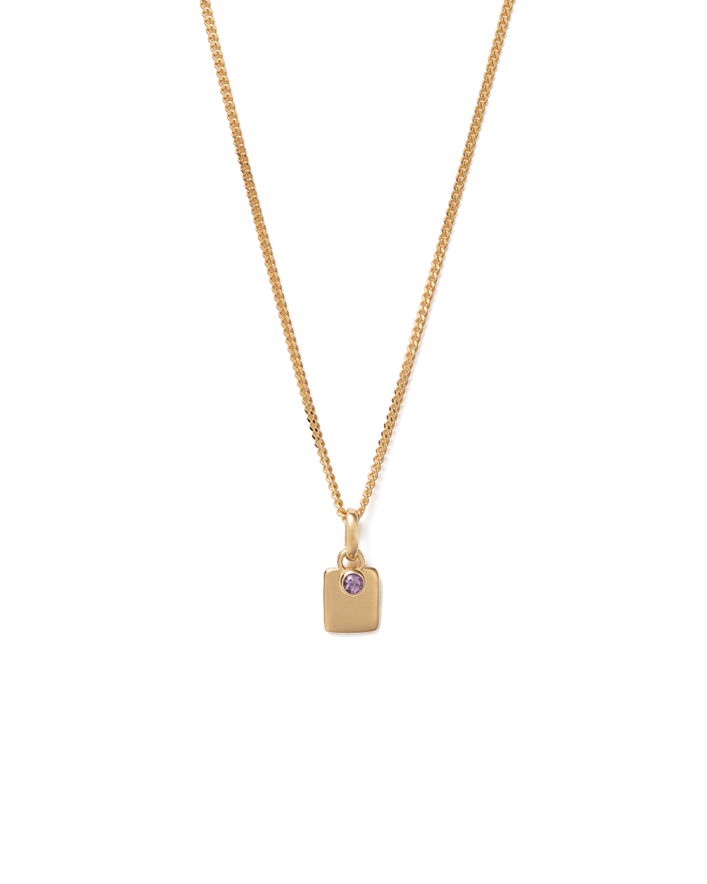ENGRAVABLE BIRTHSTONE NECKLACE (18K GOLD VERMEIL)