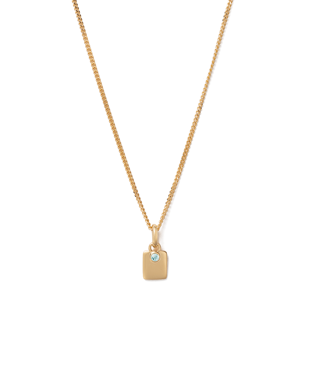 ENGRAVABLE BIRTHSTONE NECKLACE (18K GOLD VERMEIL)