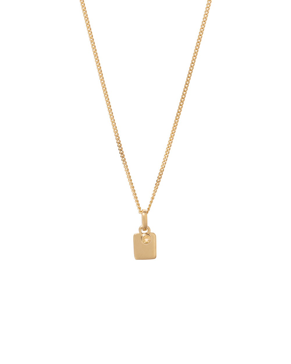 ENGRAVABLE BIRTHSTONE NECKLACE (18K GOLD VERMEIL)