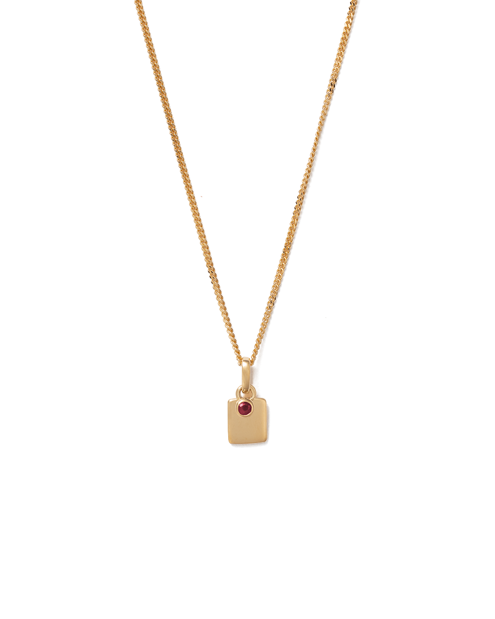 ENGRAVABLE BIRTHSTONE NECKLACE (18K GOLD VERMEIL)