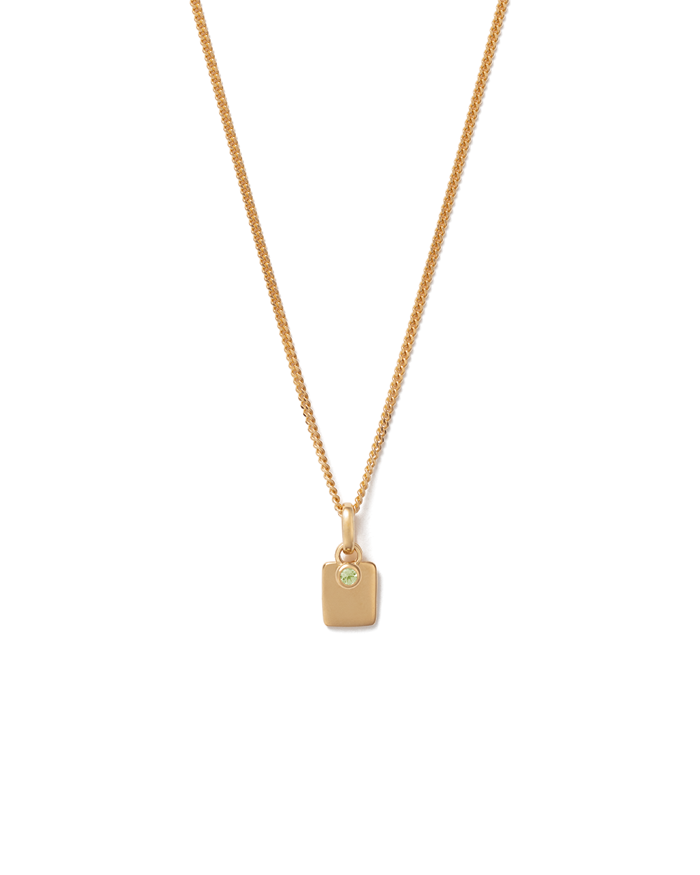 ENGRAVABLE BIRTHSTONE NECKLACE (18K GOLD VERMEIL)
