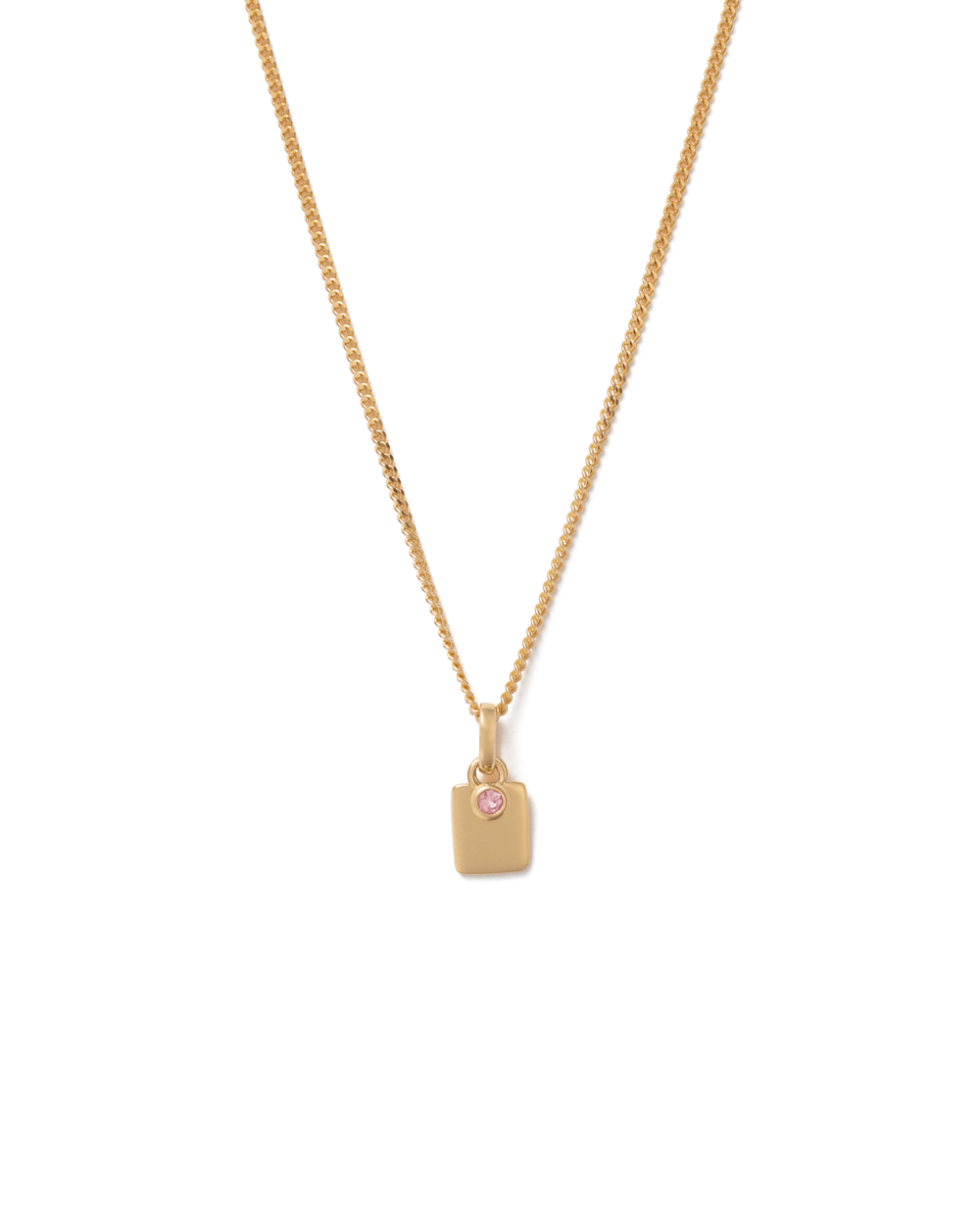 ENGRAVABLE BIRTHSTONE NECKLACE (18K GOLD VERMEIL)