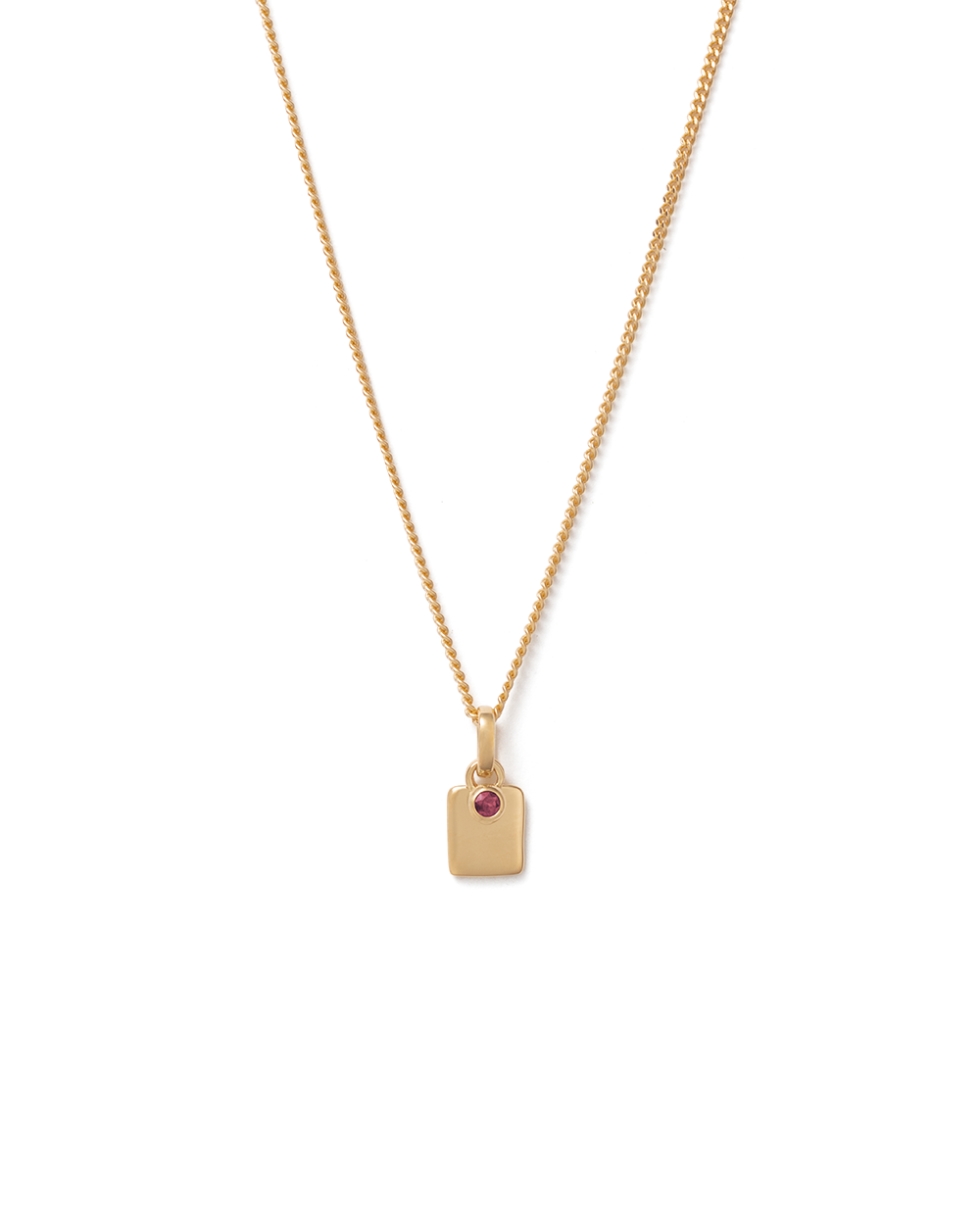 ENGRAVABLE BIRTHSTONE NECKLACE (18K GOLD VERMEIL)