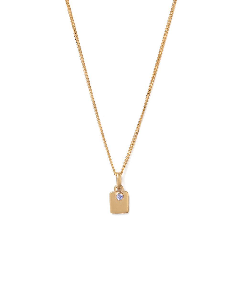 ENGRAVABLE BIRTHSTONE NECKLACE (18K GOLD VERMEIL)