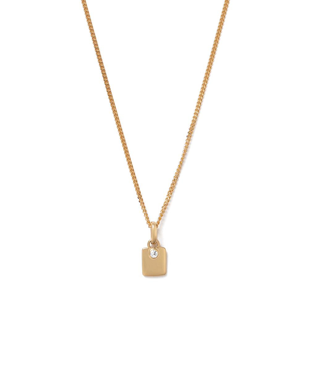 ENGRAVABLE BIRTHSTONE NECKLACE (18K GOLD VERMEIL)
