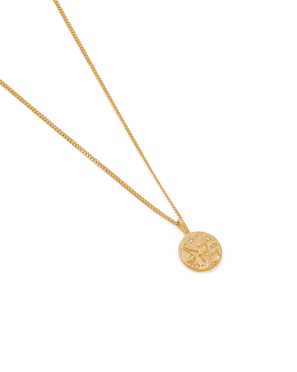 LIBRA PETITE ZODIAC NECKLACE (18K GOLD VERMEIL)