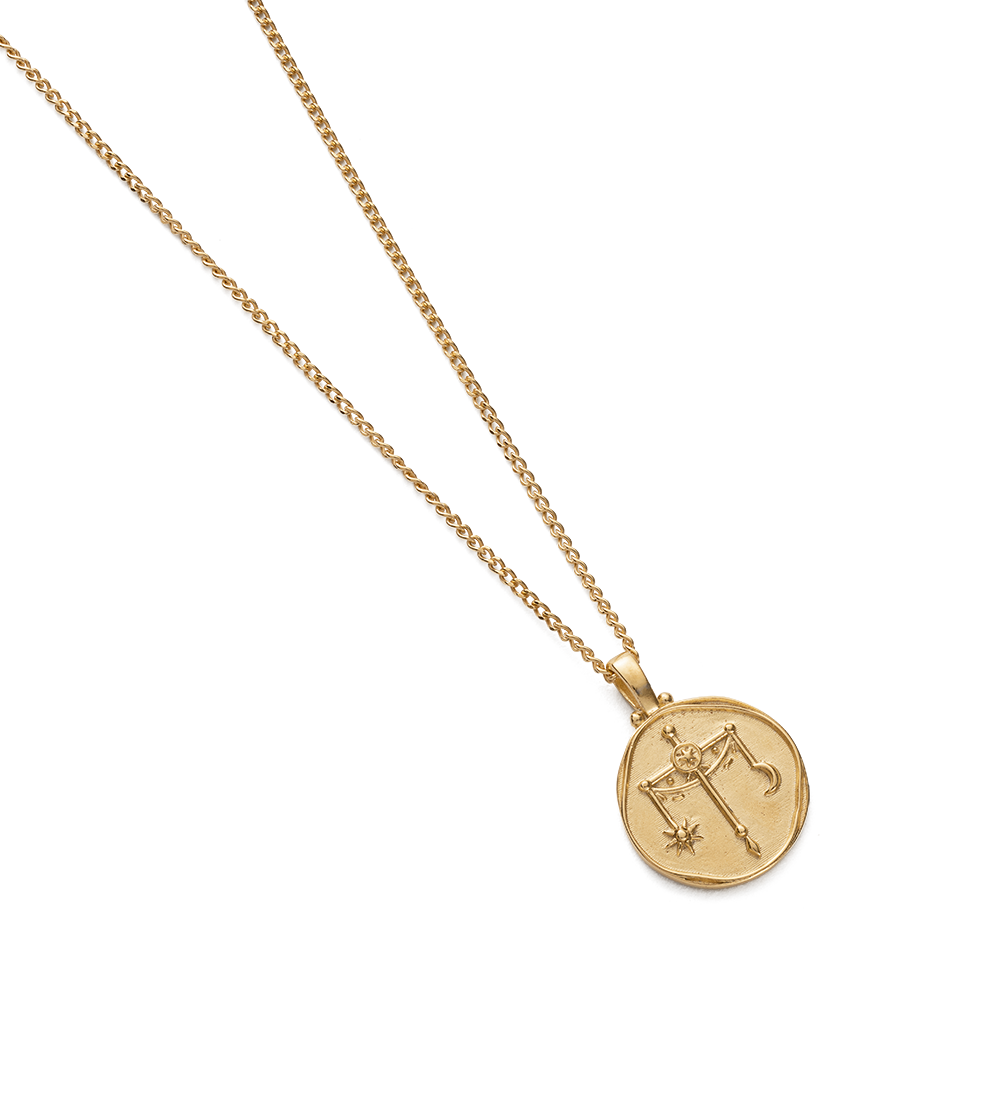 LIBRA ZODIAC NECKLACE (18K GOLD VERMEIL) - IMAGE 4