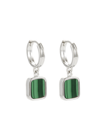MALACHITE HOOPS (STERLING SILVER)