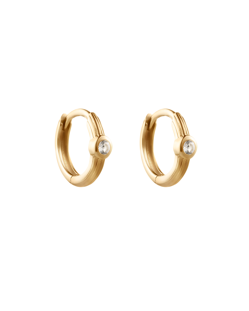 STILLNESS TOPAZ HOOPS (18K GOLD PLATED)