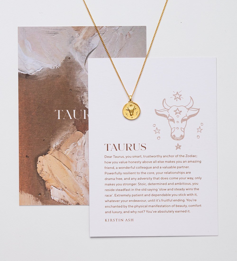 TAURUS ZODIAC NECKLACE (18K GOLD VERMEIL) - IMAGE 6