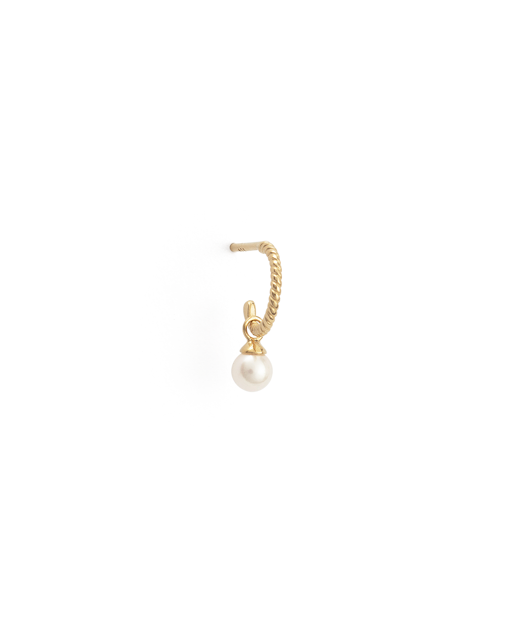 TINY PEARL HOOPS (18K GOLD PLATED) - IMAGE 9