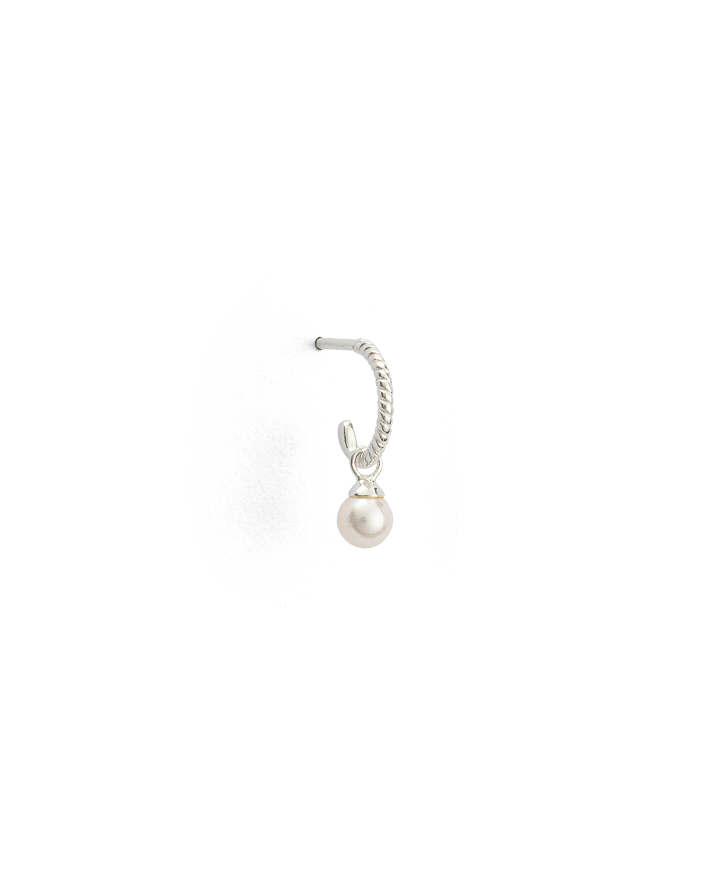 TINY PEARL HOOPS (STERLING SILVER) - IMAGE 10