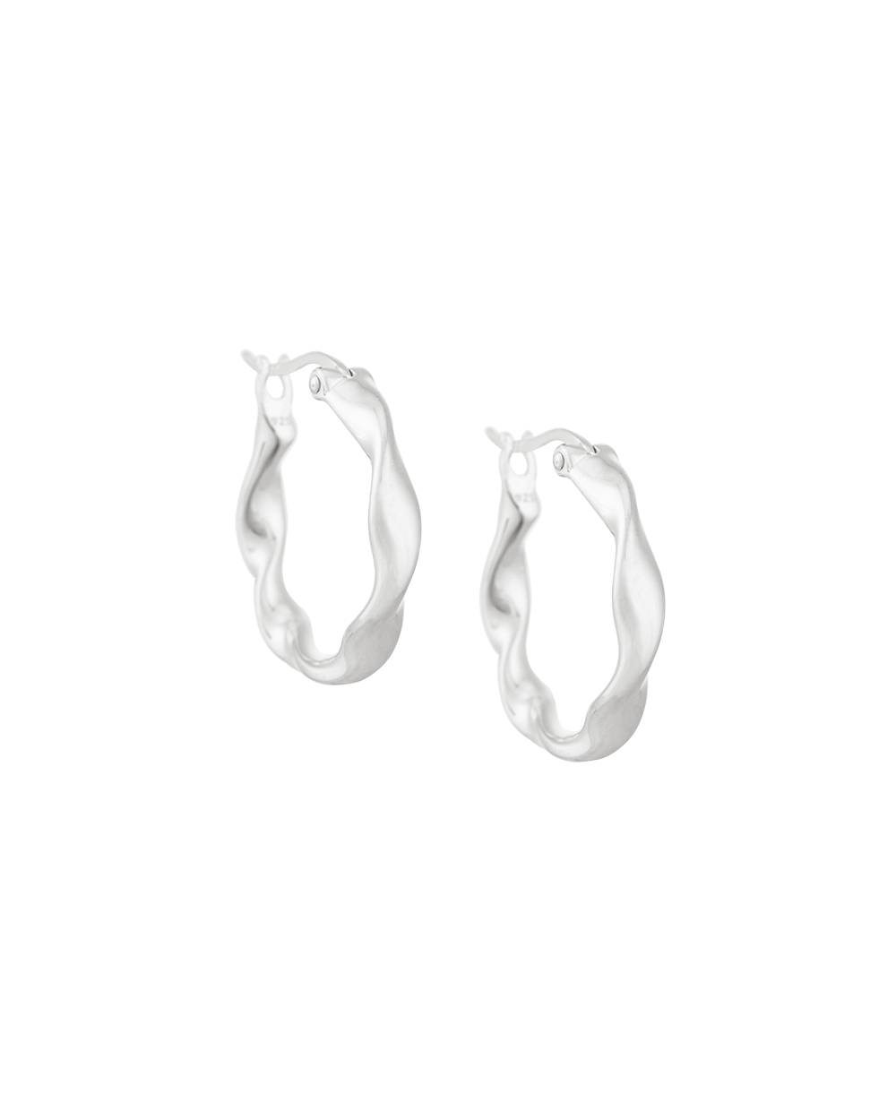 WAVE HOOPS (STERLING SILVER) - IMAGE 1