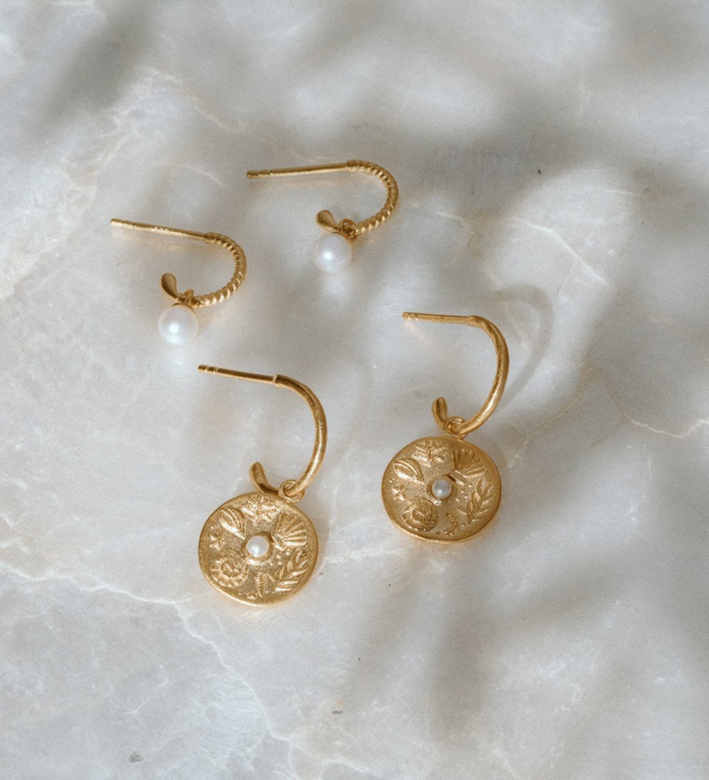 BY THE SEA HOOPS (18K GOLD PLATED) IMAGE 5