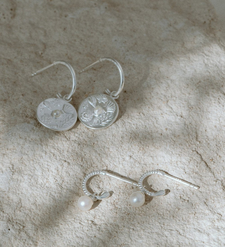 TINY PEARL HOOPS (STERLING SILVER) – KIRSTIN ASH (United States)