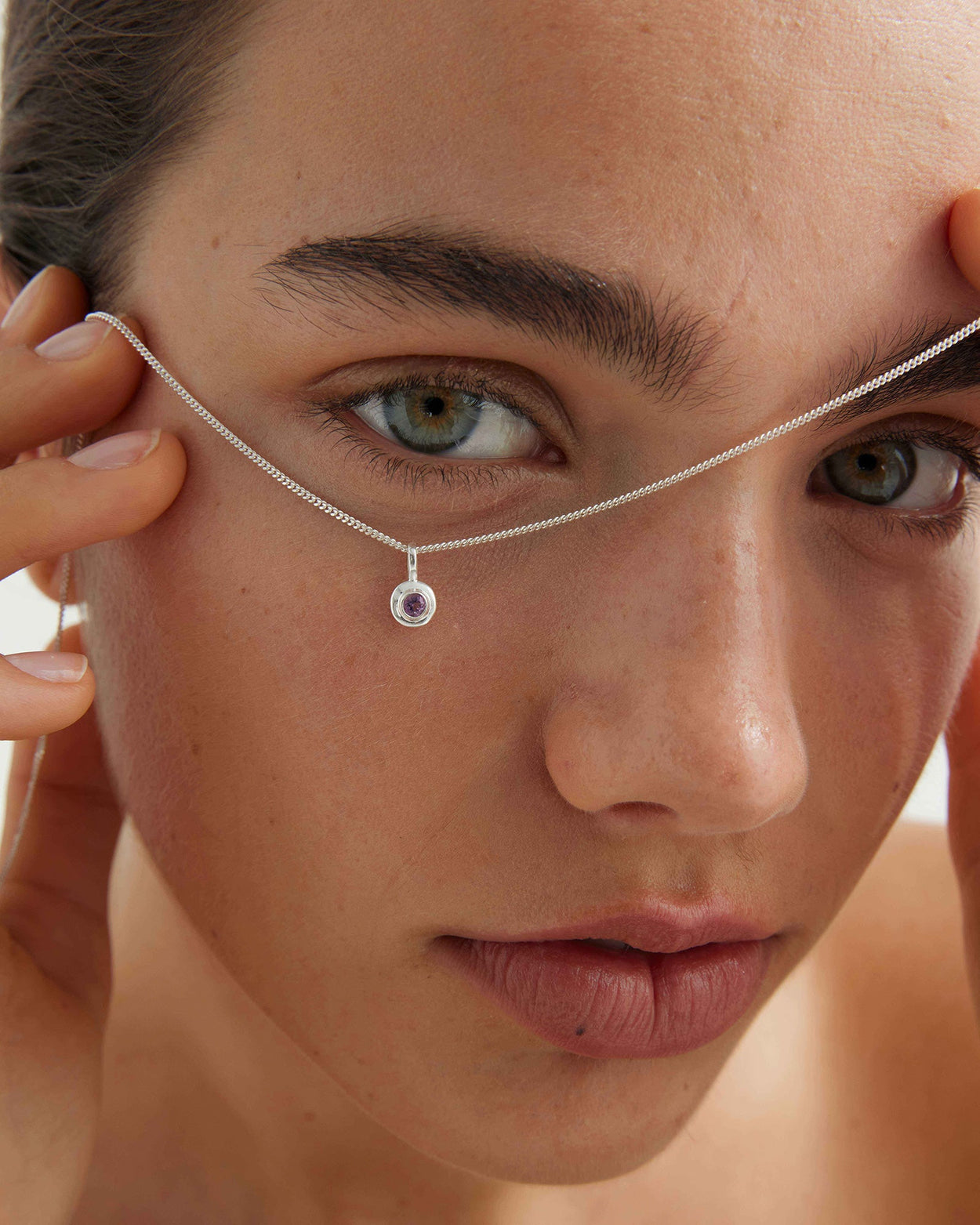 BIRTHSTONE NECKLACE (STERLING SILVER) IMAGE 2