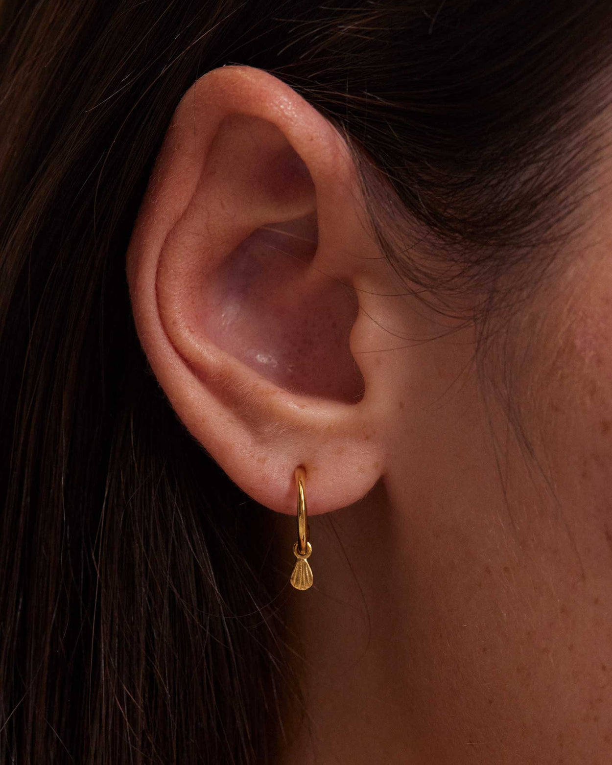 BLOOM DROP HOOPS (18K GOLD PLATED)