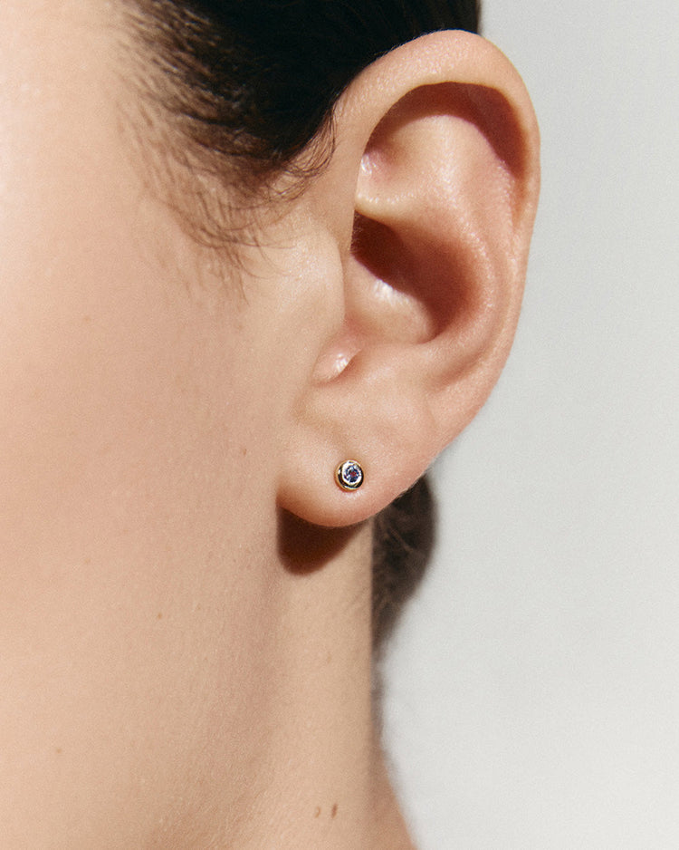 PETITE BIRTHSTONE STUDS (STERLING SILVER) IMAGE 2