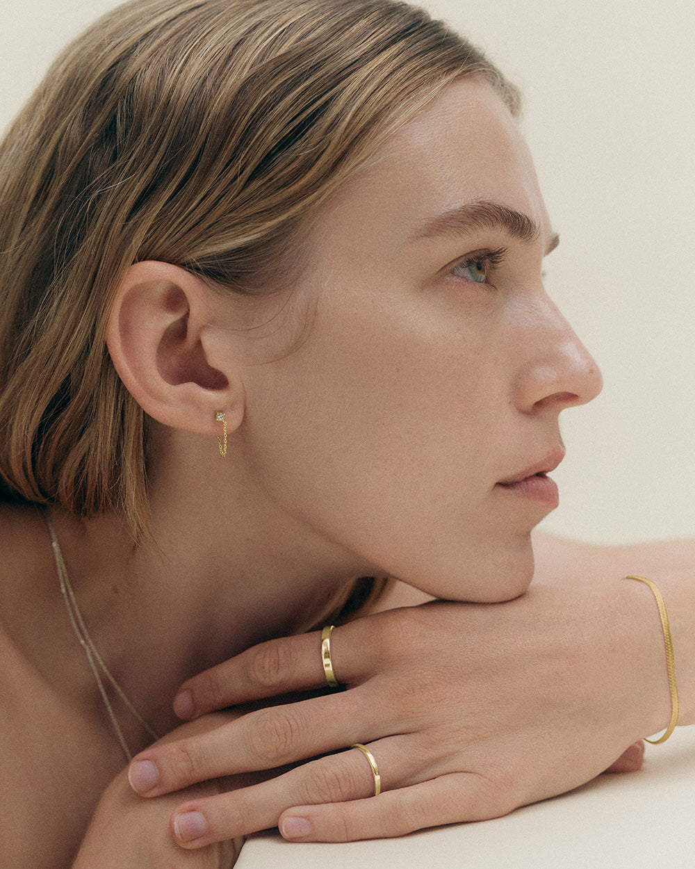 LUMEN CHAIN STUDS (18K GOLD PLATED)