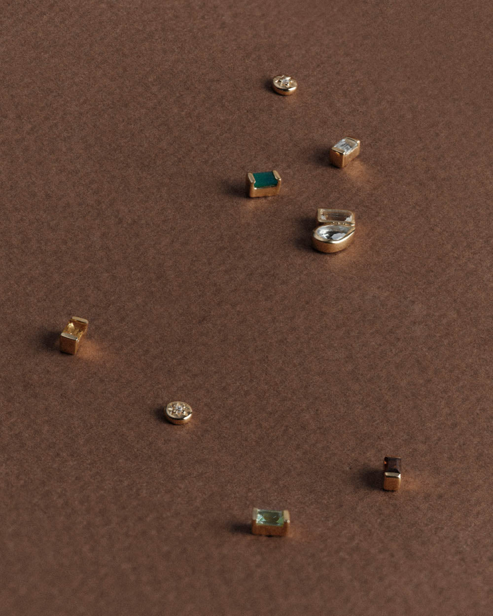 BAGUETTE BIRTHSTONE STUDS (18K GOLD PLATED)