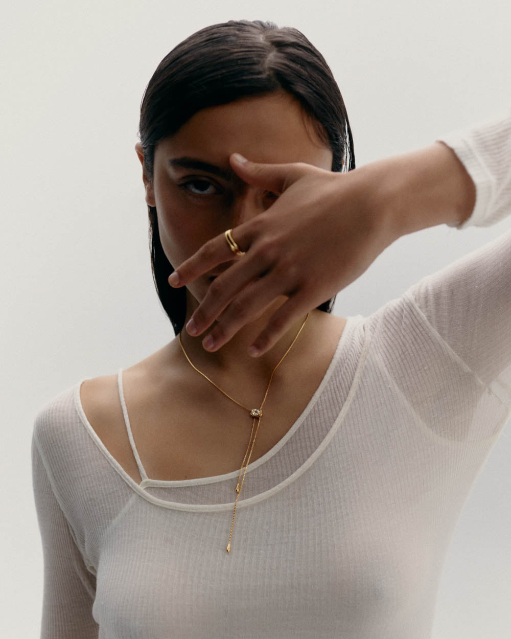 VESSEL LARIAT NECKLACE (18K GOLD PLATED)