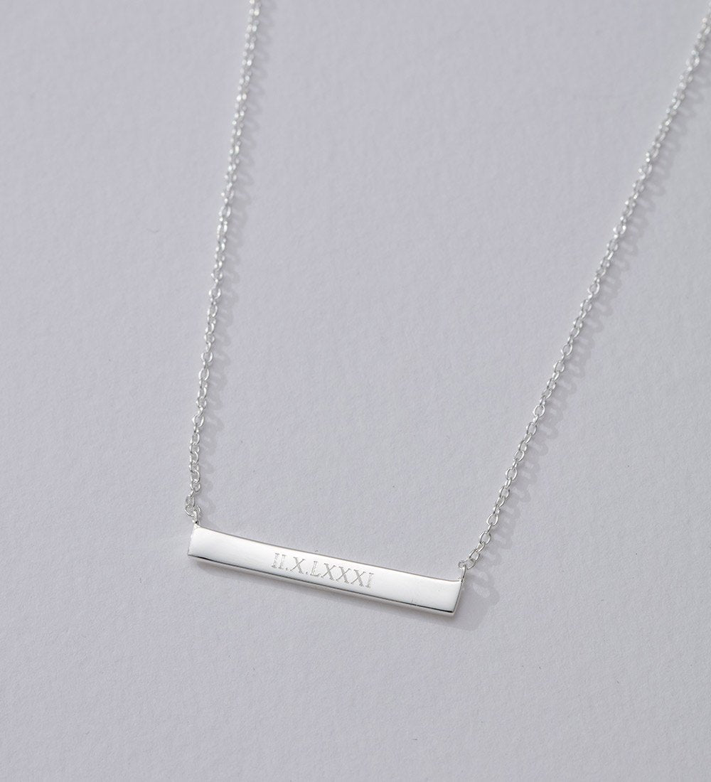 Buy 3D Engraved Bar Necklace Personalized 4 Side Name Bar Necklace for  Women Sterling Silver,Gold Plated,Rose Gold Plated Online at desertcartINDIA