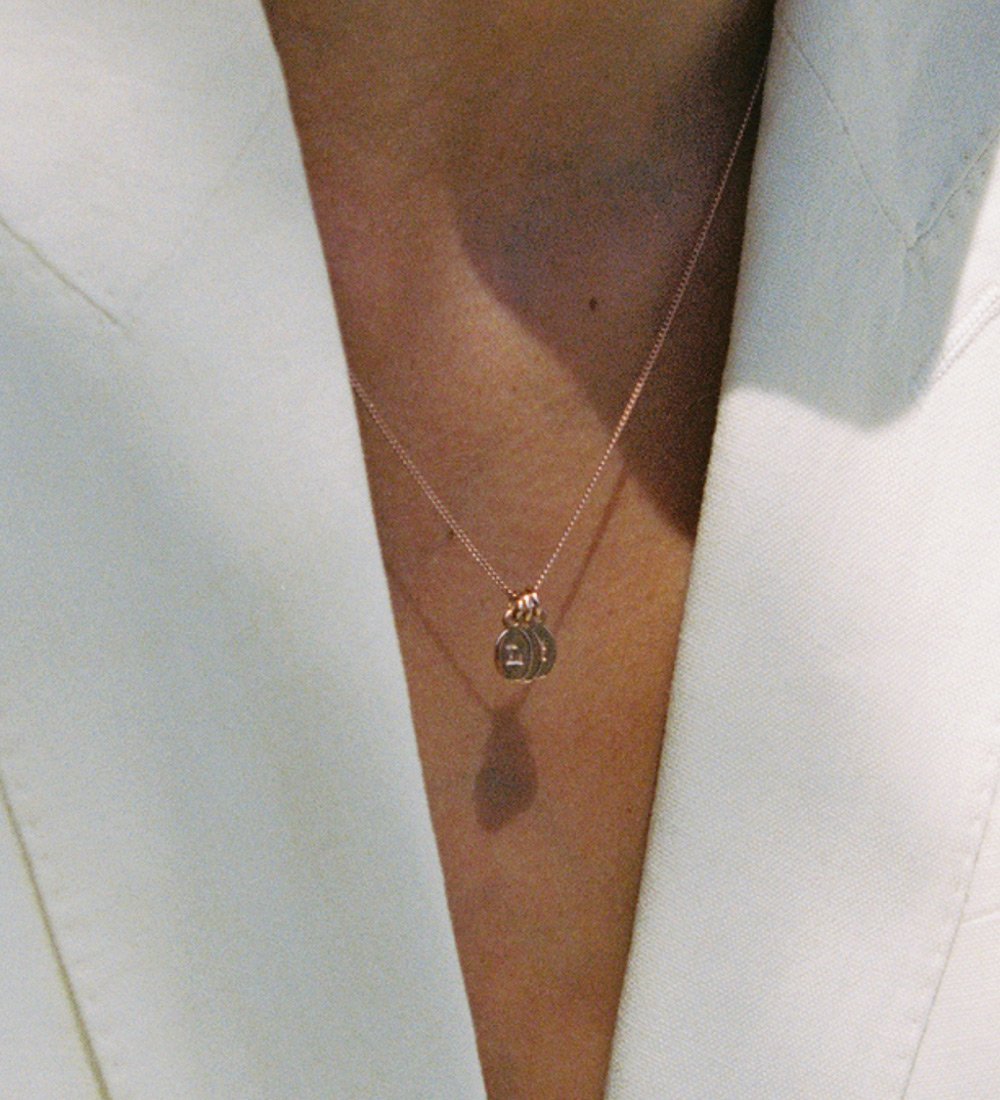 INITIAL NECKLACE A-Z (18K ROSE GOLD VERMEIL) IMAGE 2