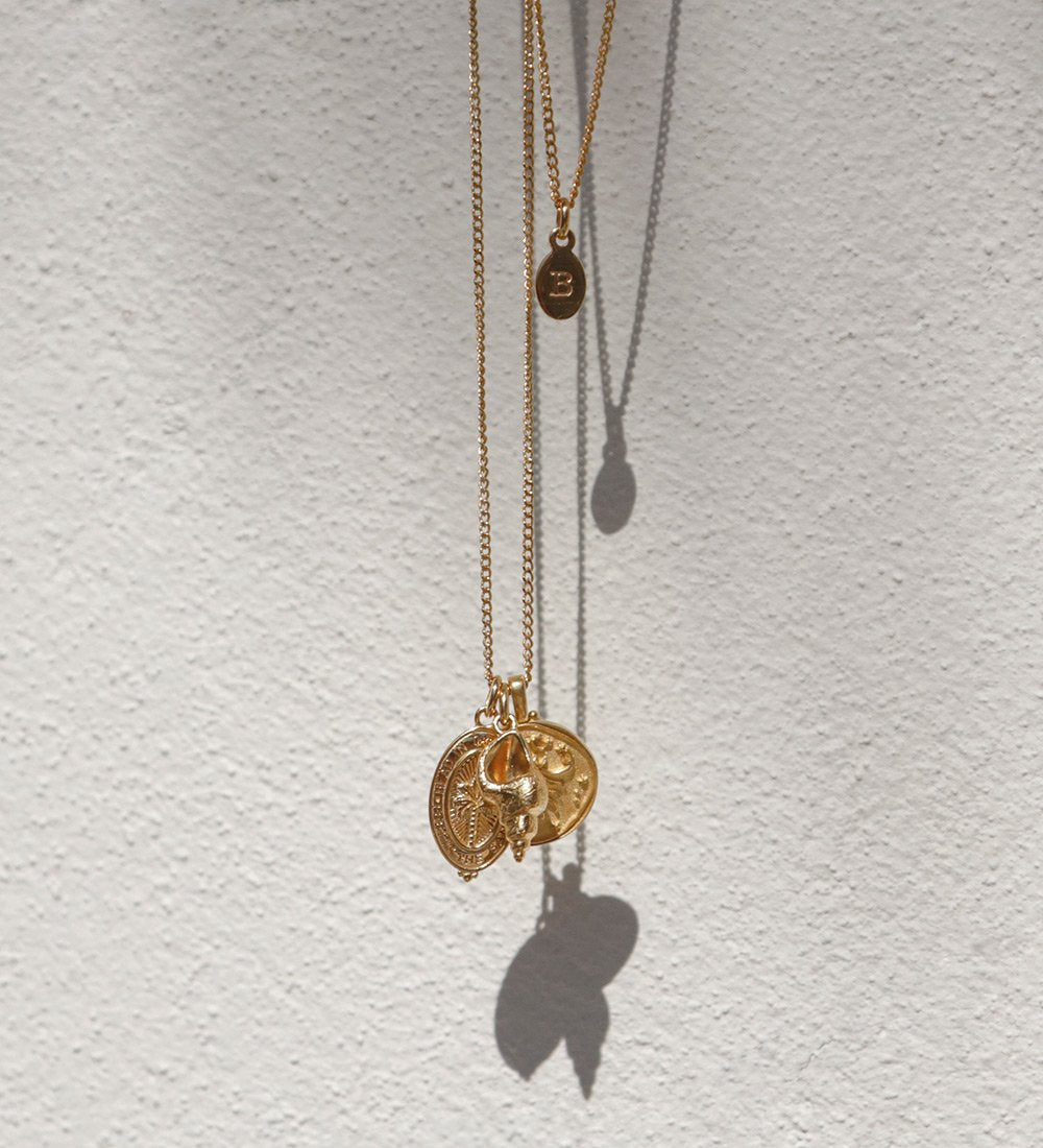 INITIAL NECKLACE A-Z (18K ROSE GOLD VERMEIL) IMAGE 3