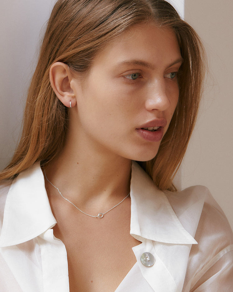 NOMADA FINE HOOPS (STERLING SILVER) IMAGE 2