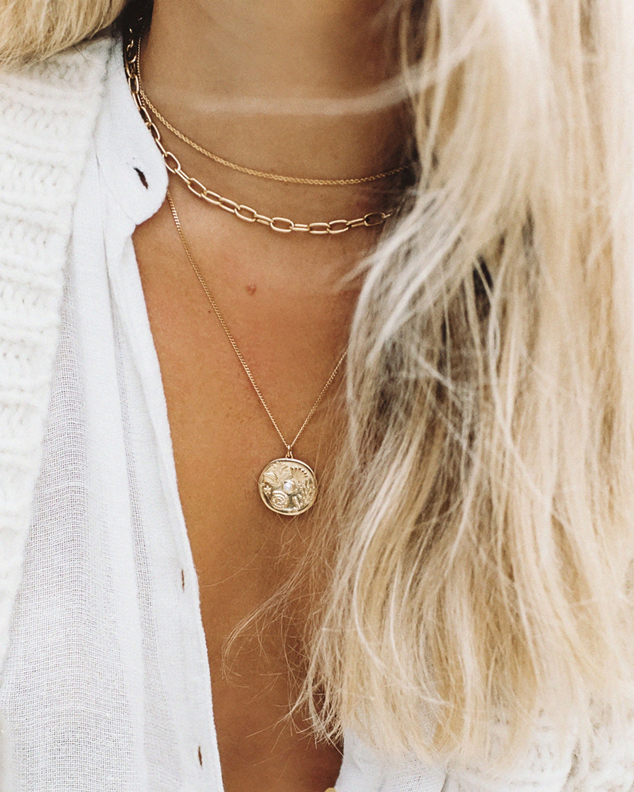 BY THE SEA COIN NECKLACE (18K GOLD VERMEIL) – KIRSTIN ASH (United States)