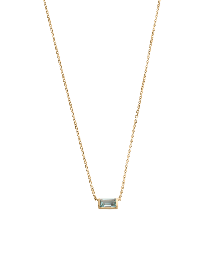 BAGUETTE BIRTHSTONE NECKLACE (18K GOLD VERMEIL) IMAGE 4