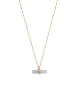 BLUE LACE AGATE T-BAR NECKLACE (18K GOLD VERMEIL)