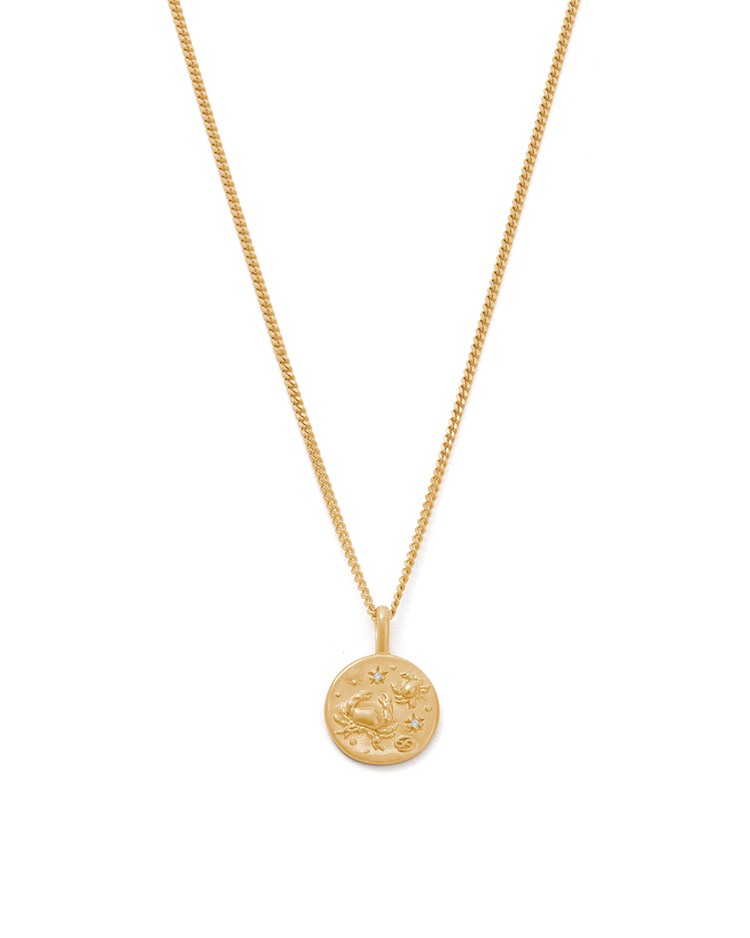 CANCER PETITE ZODIAC NECKLACE (18K GOLD VERMEIL) IMAGE 1