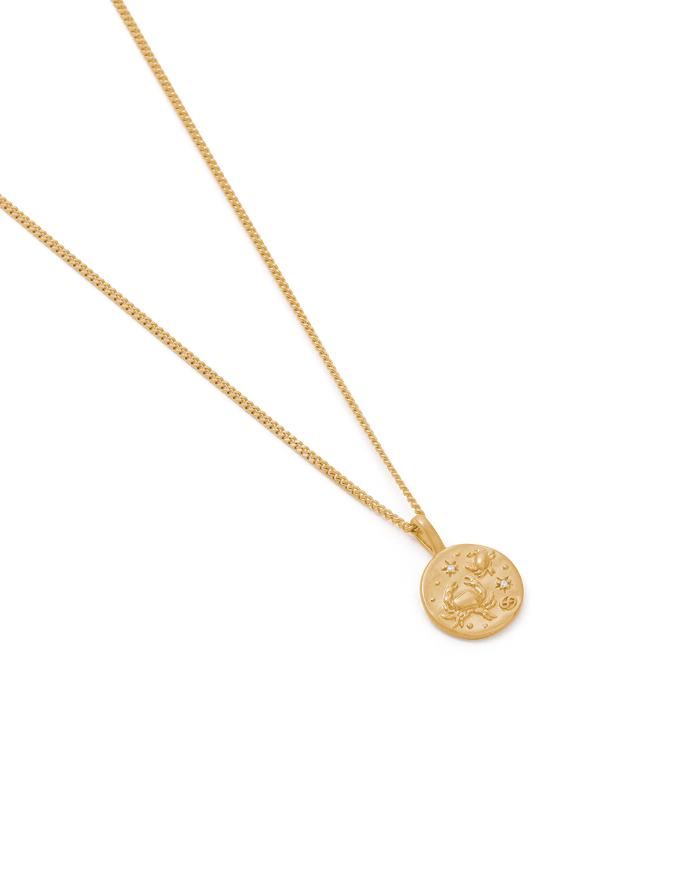 CANCER PETITE ZODIAC NECKLACE (18K GOLD VERMEIL)