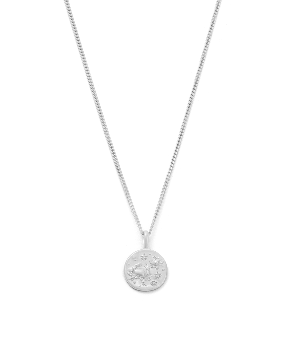 CANCER PETITE ZODIAC NECKLACE (STERLING SILVER)