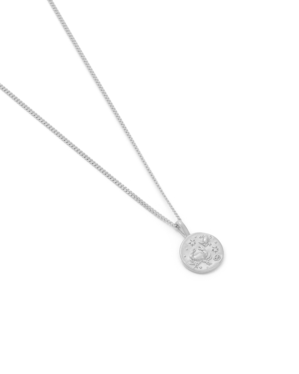 CANCER PETITE ZODIAC NECKLACE (STERLING SILVER)